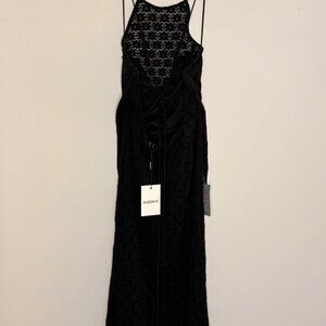 BARDOT Chameleon Lace Halter Dress Black StrappyOpen Back NEW W/ TAGS Sz Large